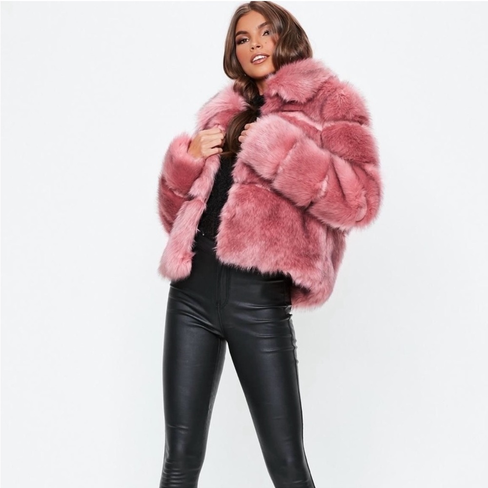 Luxurious Pink Faux Fur Jacket